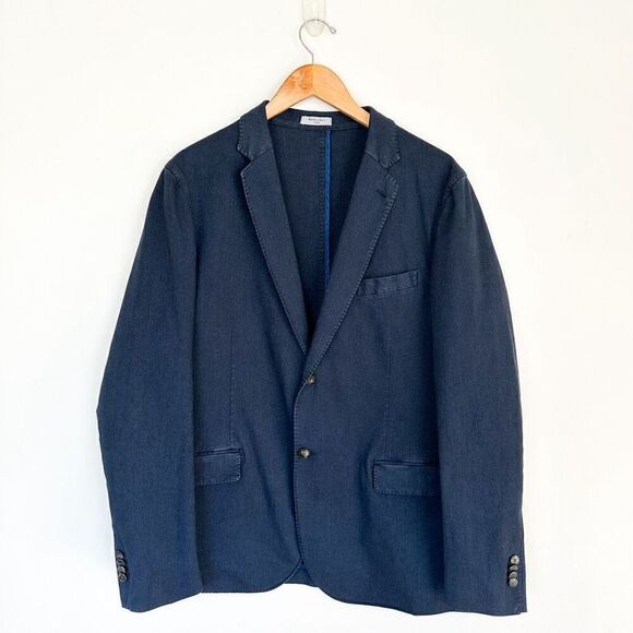 Boglioli Men’s 51 Casati Navy 100% Cotton Two Button Closure Sport Coat Jacket - Picture 1 of 12